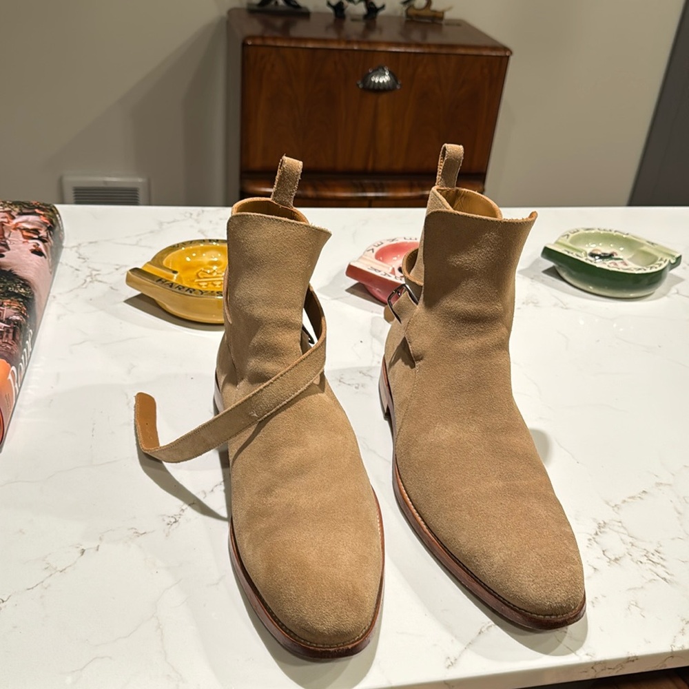 Tan Suede Ankle Boots made in Portugal